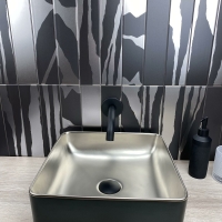 LAVABO SAVANNAH BLACK&SILVER 36.5X36.5X13