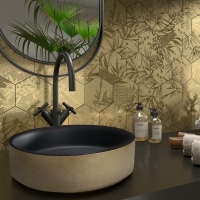 LAVABO GLAM BLACK&GOLD 38X38X11