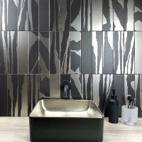LAVABO SAVANNAH BLACK&SILVER 36.5X36.5X13