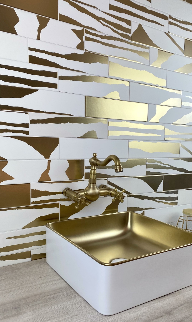 FLAT SAVANNAH WHITE & GOLD 7.5X30