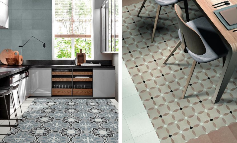 azulejos porcel&aacute;nicos para una cocina r&uacute;stica