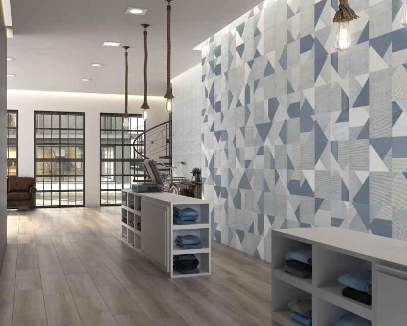 STRIPES MIX DENIM 25X25